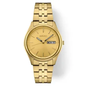 Seiko 37MM Champagne Dial Watch in Gold-Tone Stainless Steel
