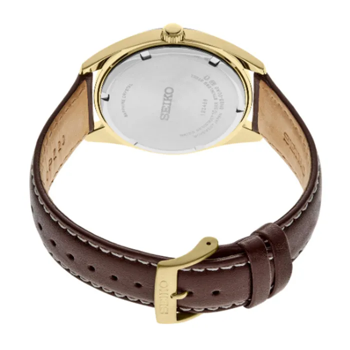 Seiko 40MM Essentials Collection Quartz Day/Date Calendar Watch in Gold Finish Stainless Steel