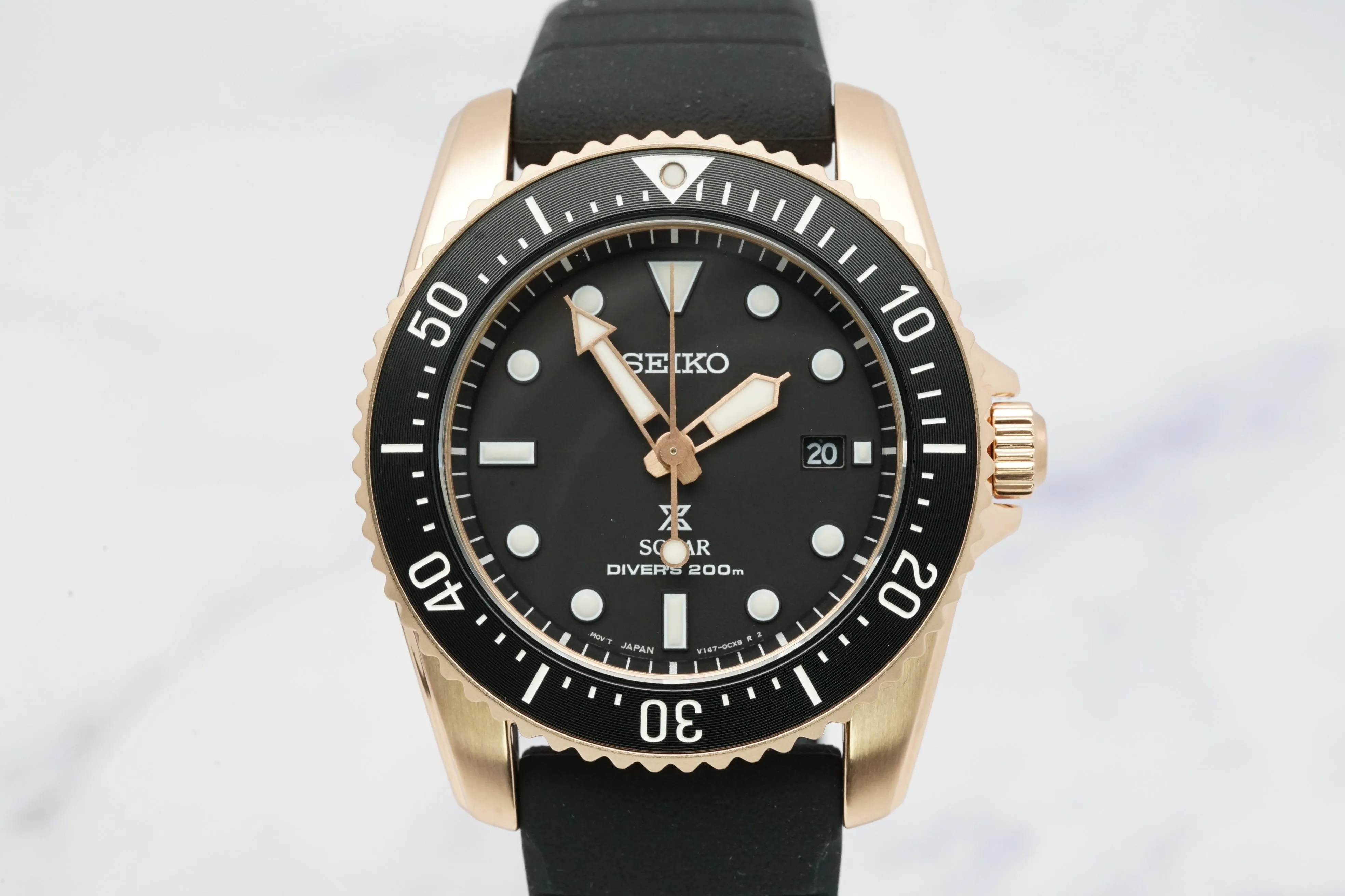 Seiko Prospex SNE586P Black and Gold Solar Air Diver - V147-0CS0