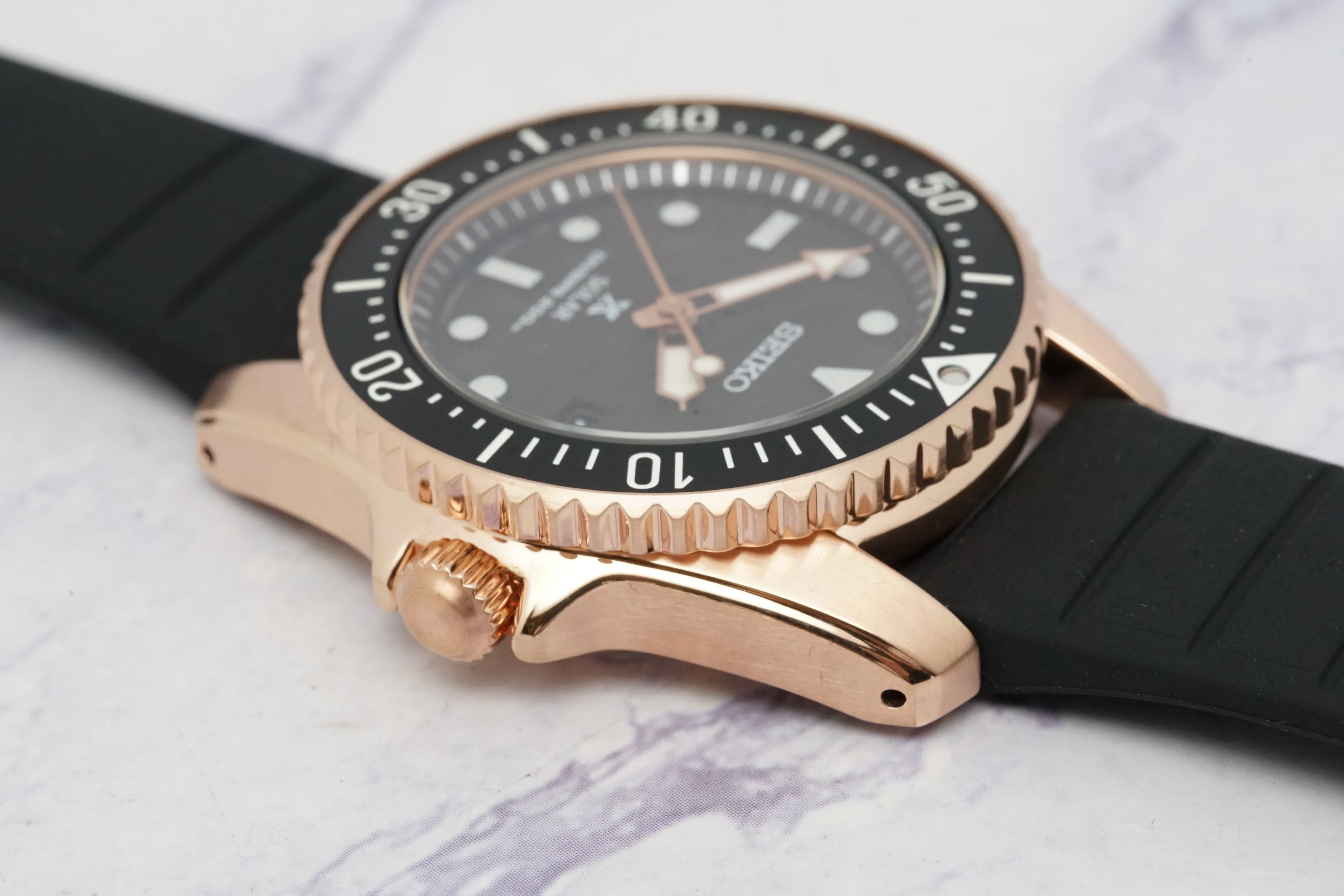 Seiko Prospex SNE586P Black and Gold Solar Air Diver - V147-0CS0