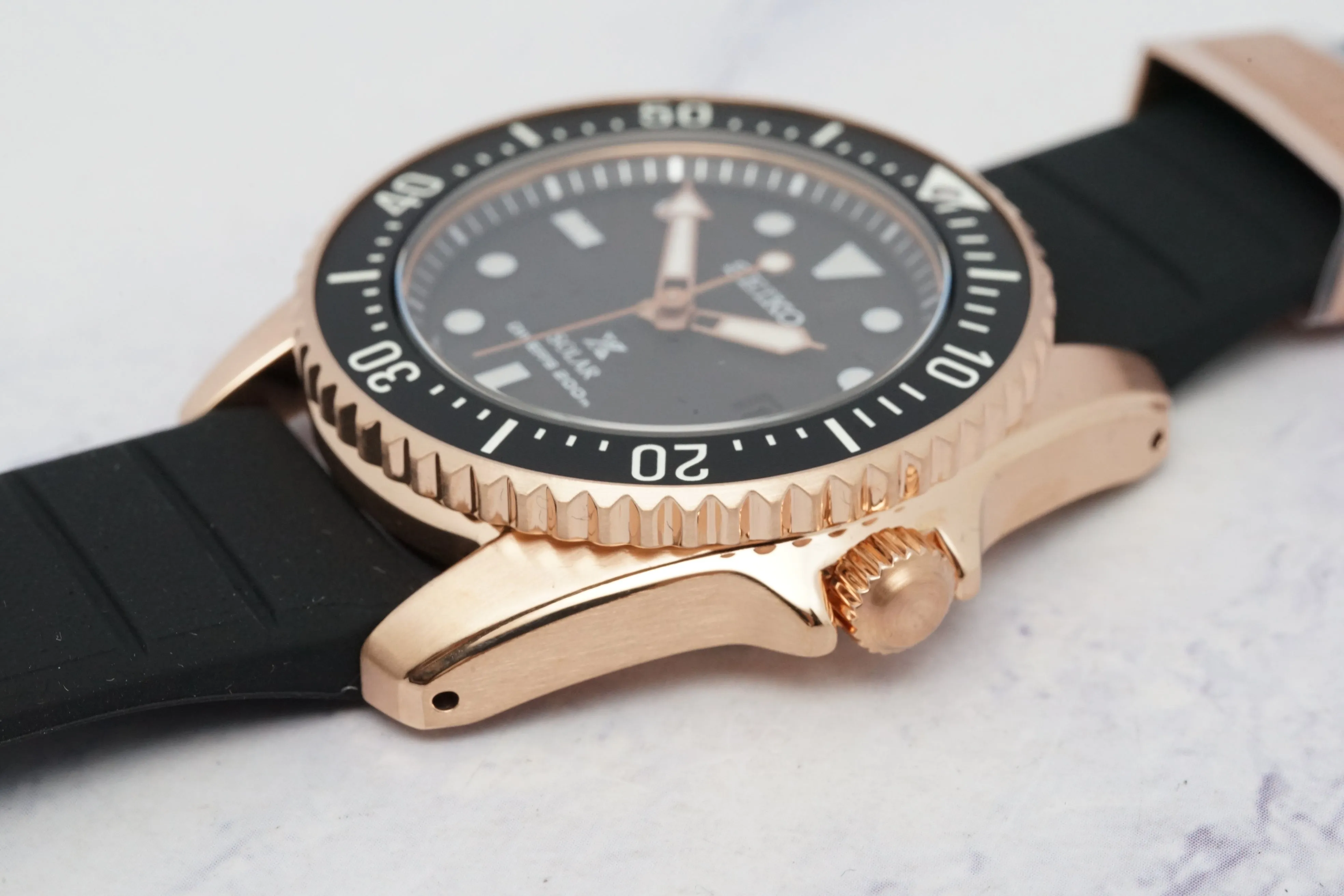 Seiko Prospex SNE586P Black and Gold Solar Air Diver - V147-0CS0