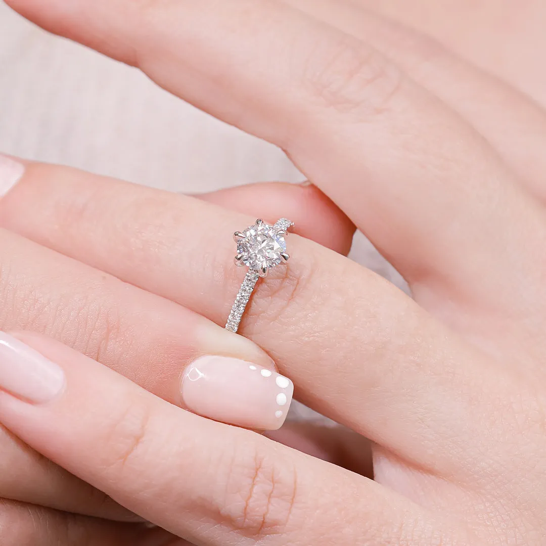 Setting Sun  Natural Round  Diamond Engagement Ring