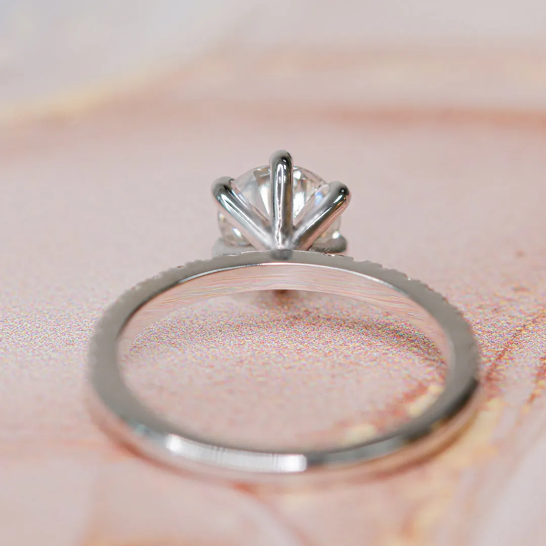 Setting Sun  Natural Round  Diamond Engagement Ring