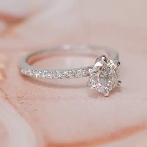 Setting Sun  Natural Round  Diamond Engagement Ring