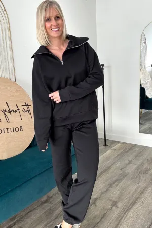 Shania Quarter Zip Pullover   Jogger Modal Travel Set