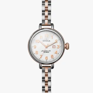 Shinola Birdy 34mm Silver Rose Gold S0120001100
