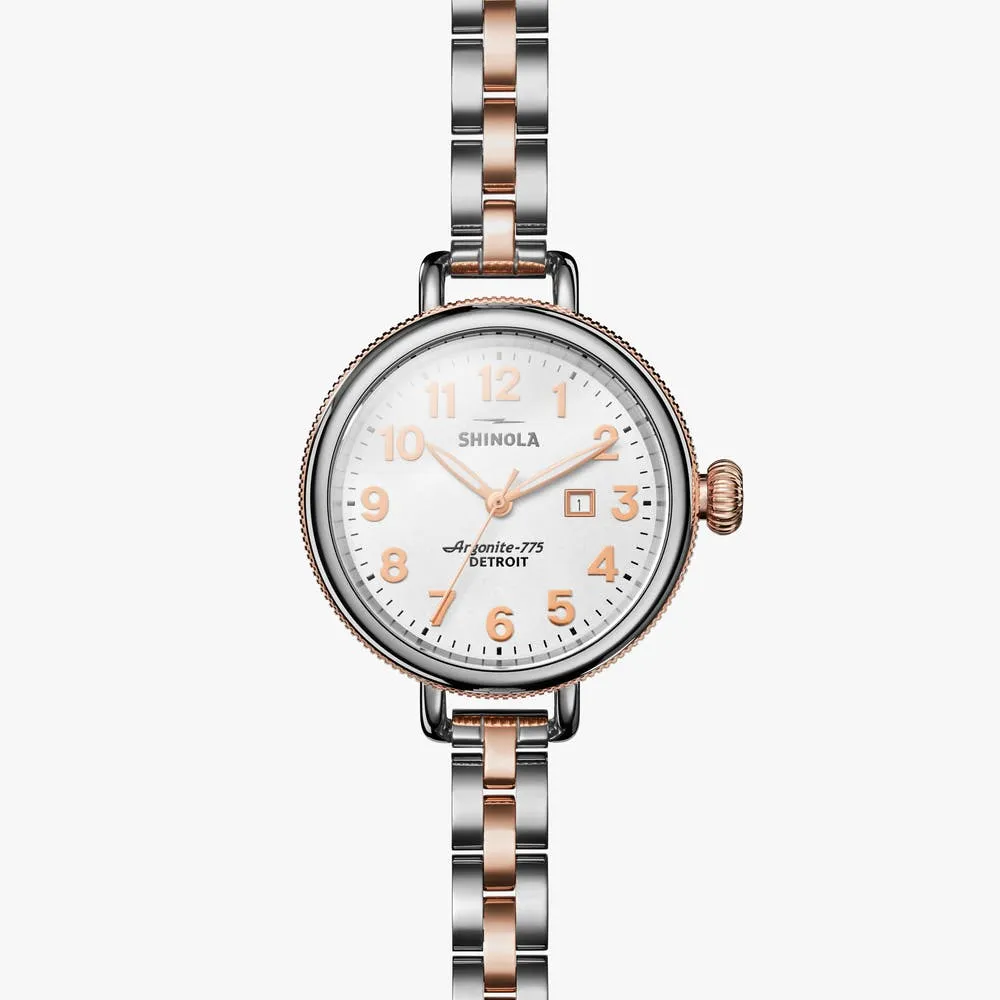Shinola Birdy 34mm Silver Rose Gold S0120001100
