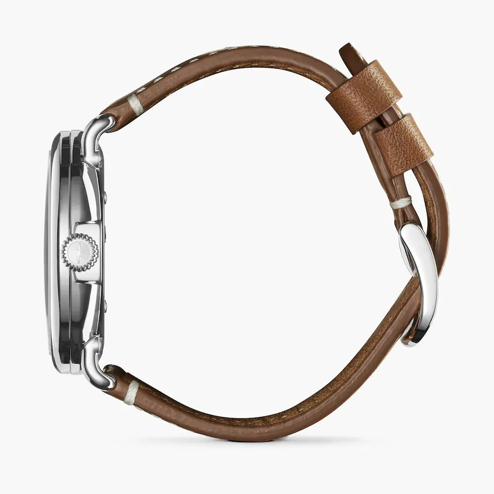 Shinola, The Runwell 41mm White Dial Brown Leather