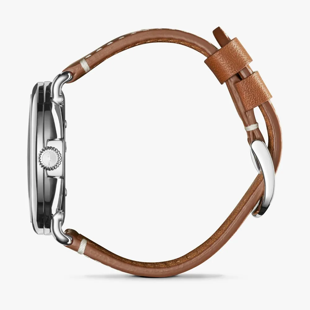 Shinola The Runwell Brown Leather Strap Blue Dial Watch S0110000024
