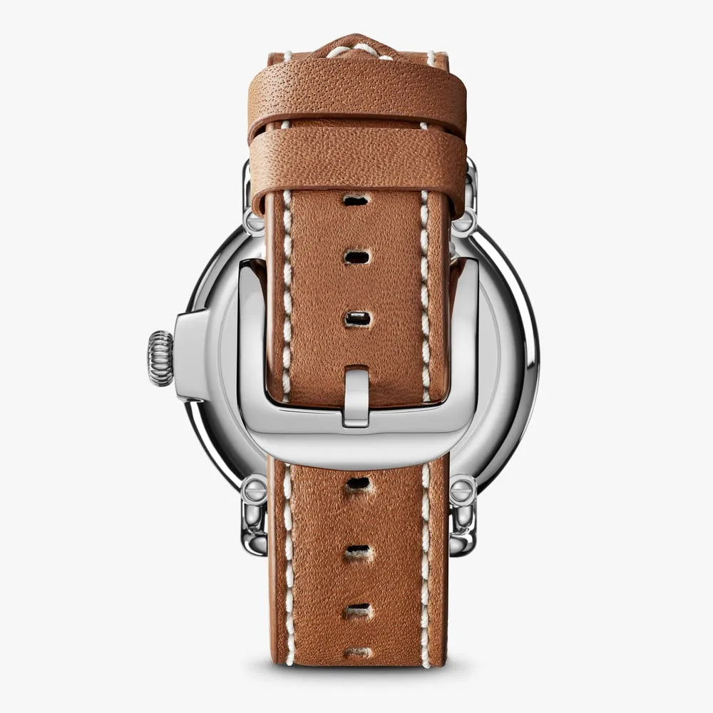 Shinola The Runwell Brown Leather Strap Blue Dial Watch S0110000024