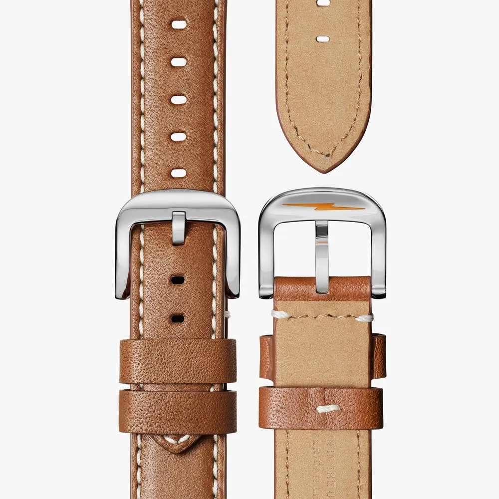 Shinola The Runwell Brown Leather Strap Blue Dial Watch S0110000024