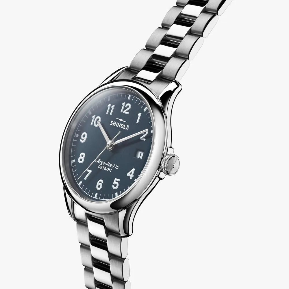 Shinola The Vinton 38mm Midnight Blue Dial Mens Watch S0120161945