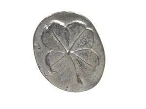 Silver Toned Oval Lucky Four Leaf Clover Adjustable Size Fashion Ring