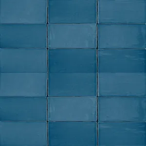 St. Tropez Azul Wall Tile - Wall Mount - 2.5 x 5" Ceramic/Blue - Piece : 0.09 SqFt = $ 8.21 / Box: 5.38 Sqft = $ 45.00 - Pieces Per Box: 60 Units