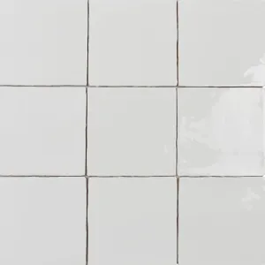 St. Tropez Blanco Wall Tile - Wall Mount - 5 x 5" Ceramic/White - Piece : 0.18 SqFt = $ 6.48 / Box: 5.38 Sqft = $ 35.00 - Pieces Per Box: 30 Units