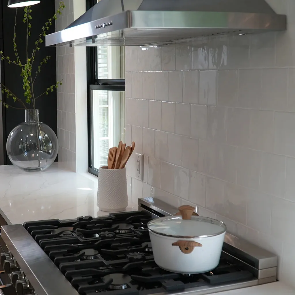St. Tropez Blanco Wall Tile - Wall Mount - 5 x 5" Ceramic/White - Piece : 0.18 SqFt = $ 6.48 / Box: 5.38 Sqft = $ 35.00 - Pieces Per Box: 30 Units