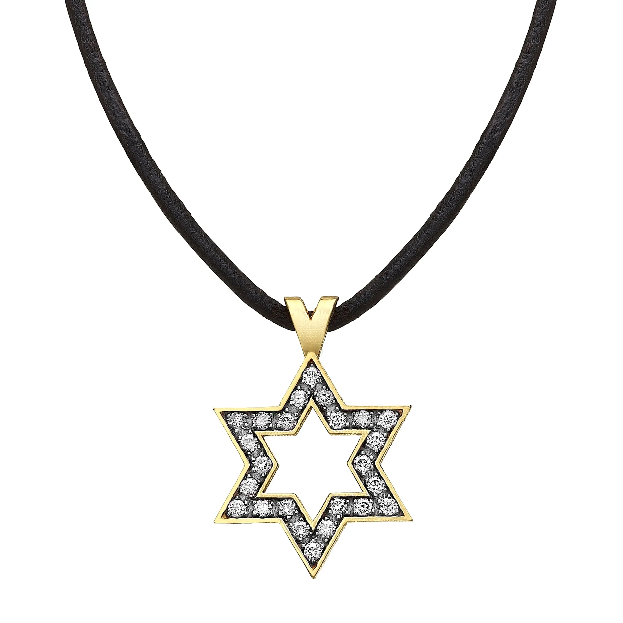 Star of David set with white Diamonds