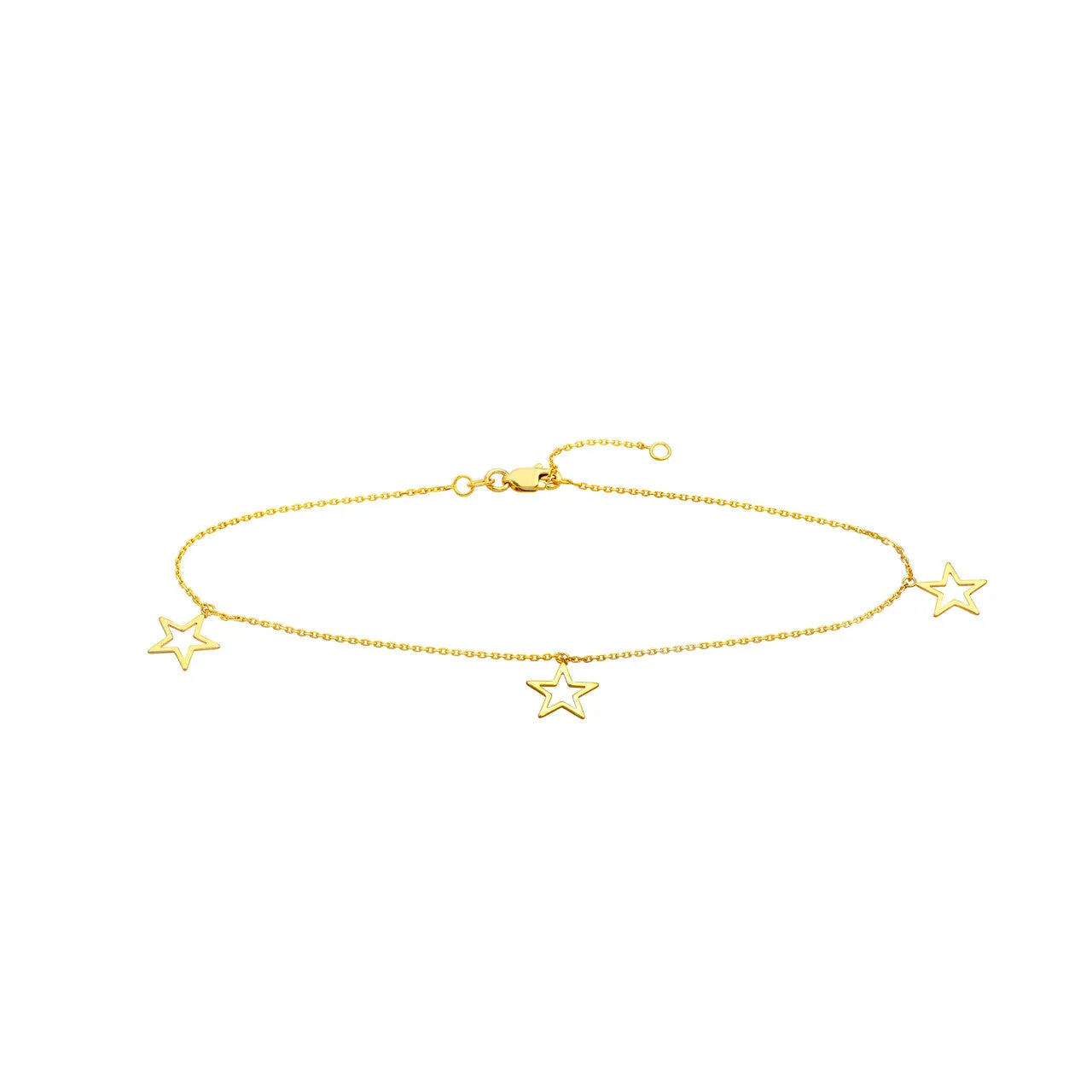 Star Trio Adjustable Anklet