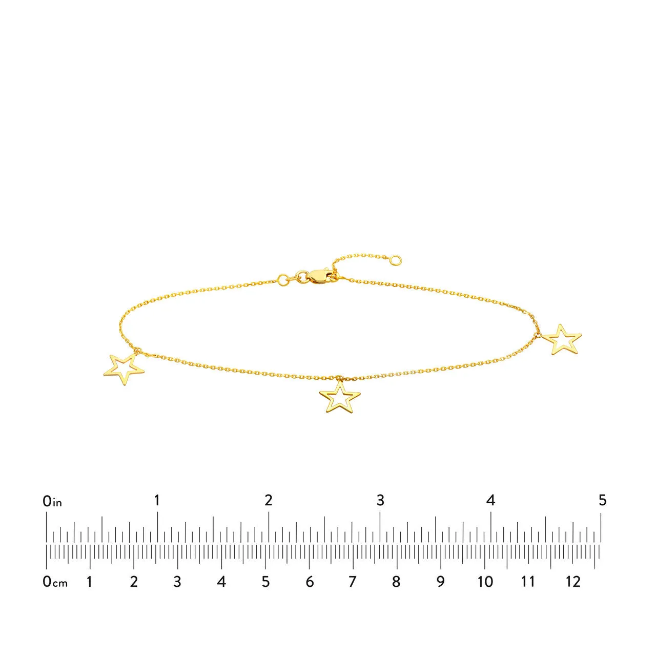 Star Trio Adjustable Anklet