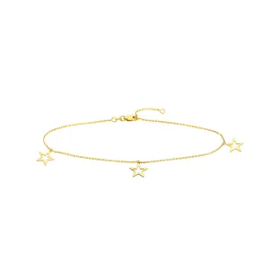 Star Trio Adjustable Anklet