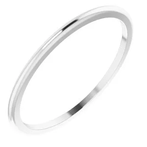 Sterling Silver 1 mm Half Round Band Size 6