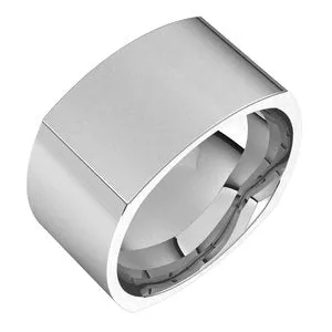 Sterling Silver 10 mm Square Comfort Fit Band Size 9.5