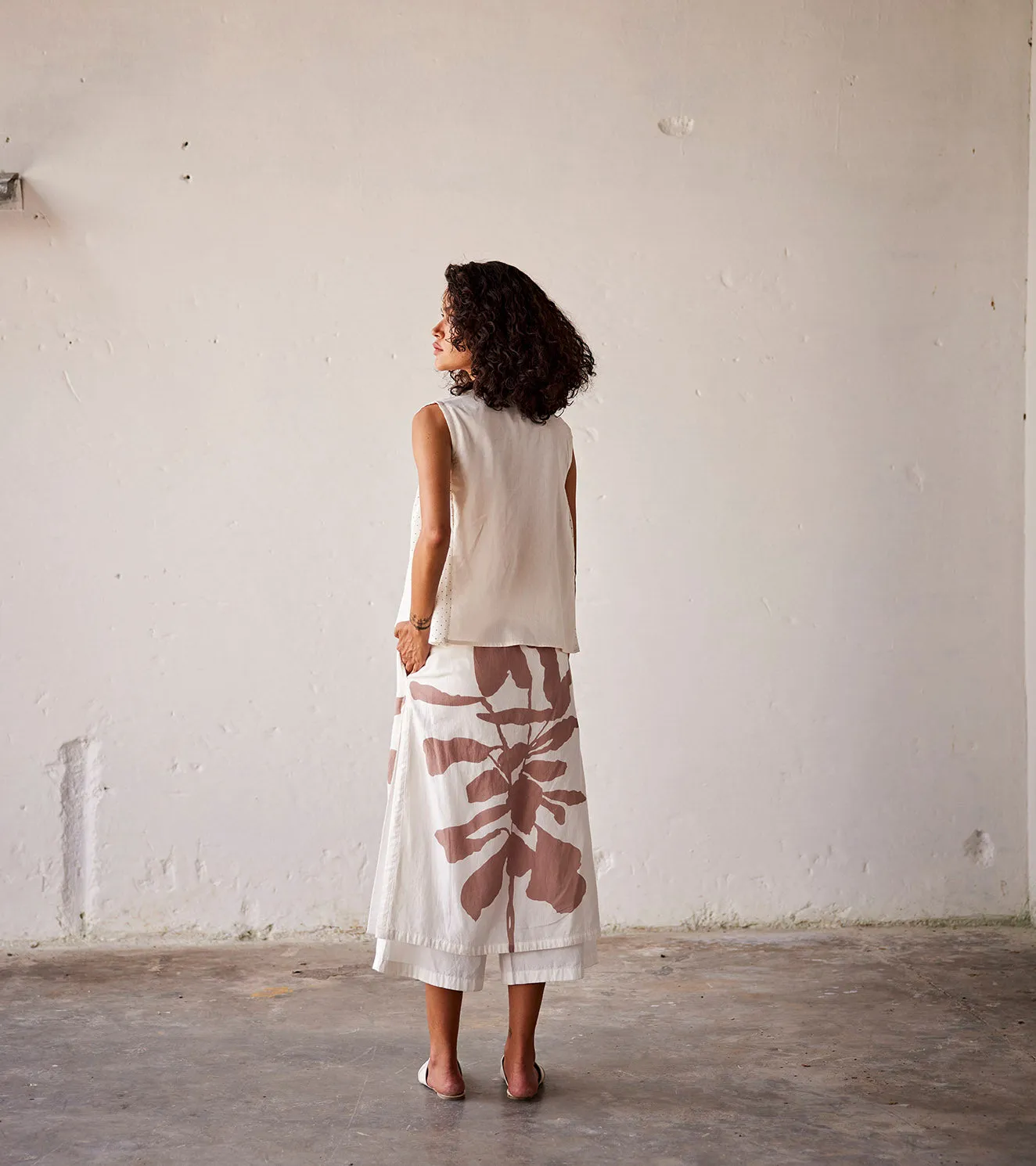 Summer Blouse Cotton Printed-Off White-Fashion Edit Indian Summer-KW817-Khara Kapas