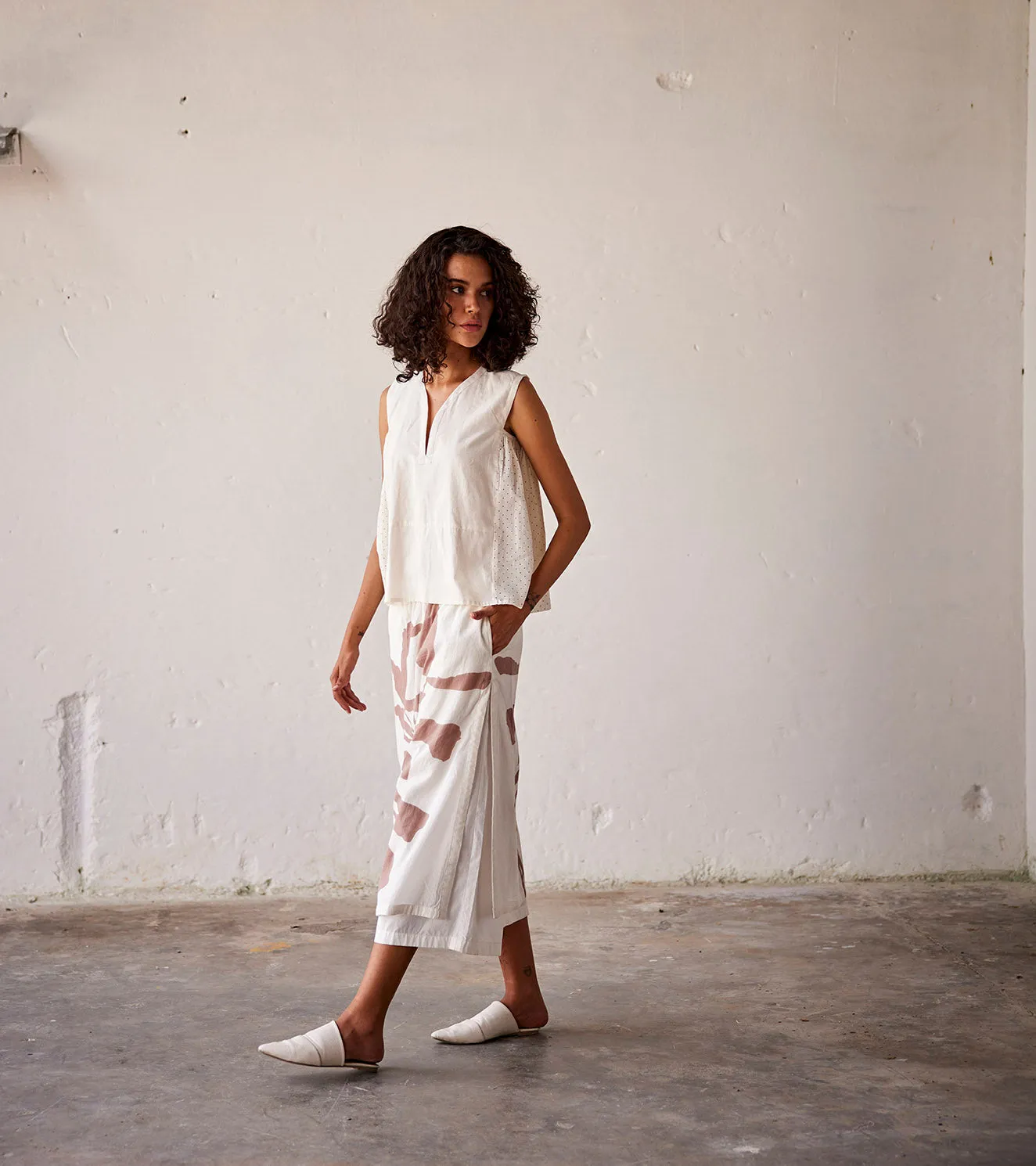 Summer Blouse Cotton Printed-Off White-Fashion Edit Indian Summer-KW817-Khara Kapas