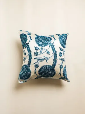 Suzani Lapis Pomegranate Square Pillow Cover