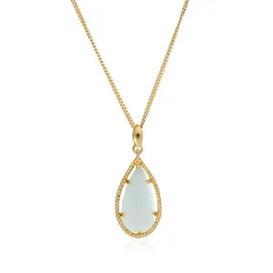 Teardrop Necklace: Gold & Aqua