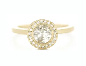 The Haloed Round Diamond Ring