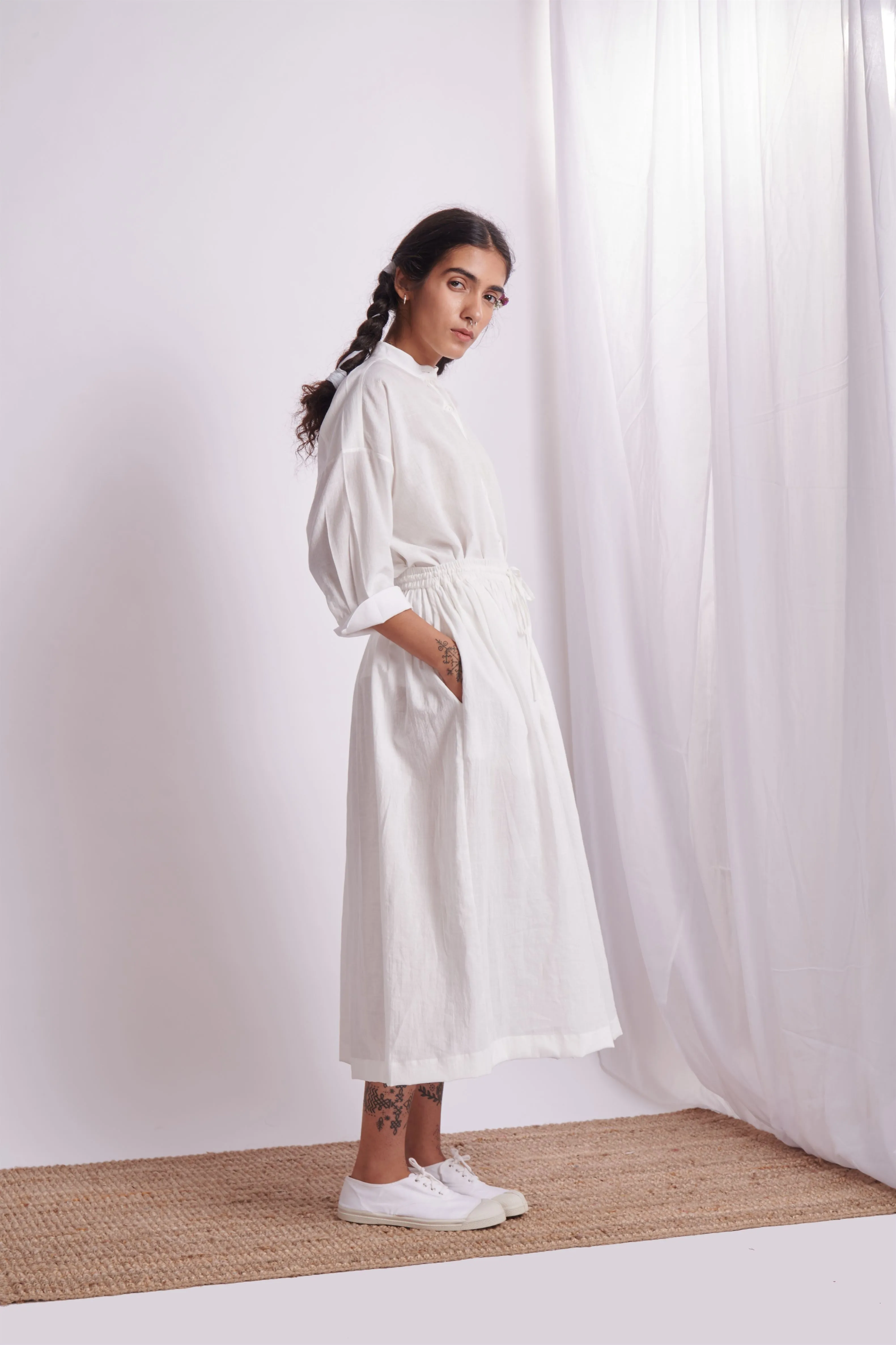The Plavate I Riita Happy days are here Striped Skirt Cotton 4 Colour Stripes Daily Collection AW22-19