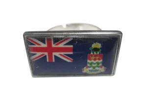 Thin Bordered Cayman Islands Flag Adjustable Size Fashion Ring