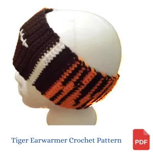 Tiger Football Earwarmer Crochet Pattern