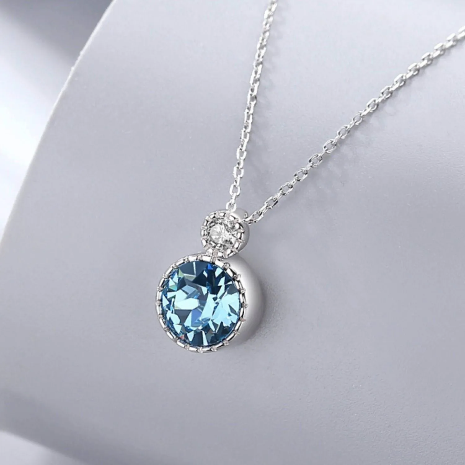 To My Beautiful Cousin - Aquamarine Solitaire Necklace CS3