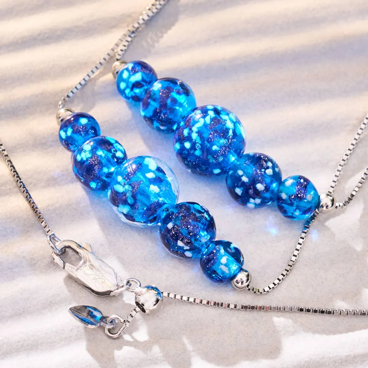 Topaz Flame | .925 Sterling Silver | Firefly Glass Infinity Clasp Necklace