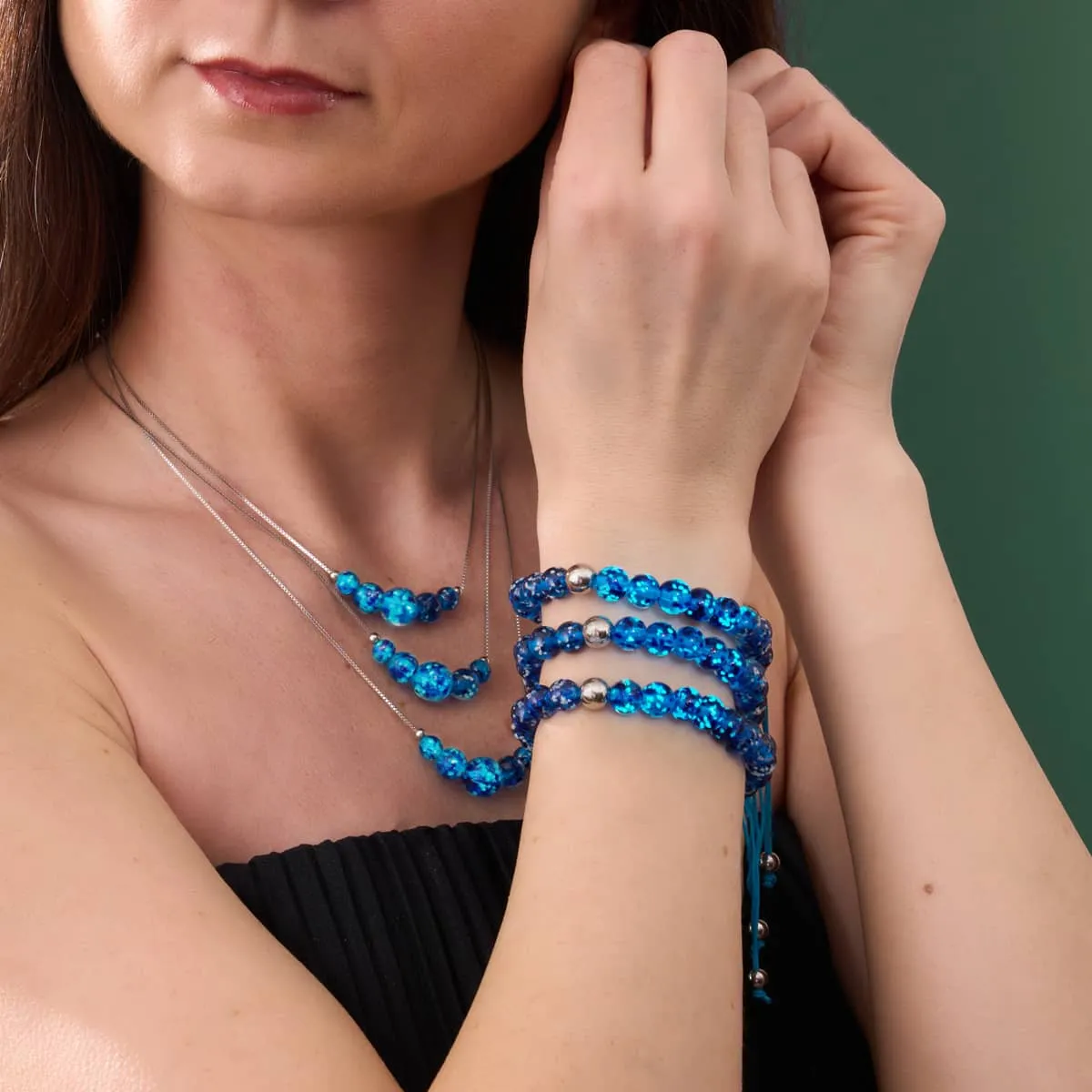 Topaz Flame | .925 Sterling Silver | Firefly Glass Infinity Clasp Necklace