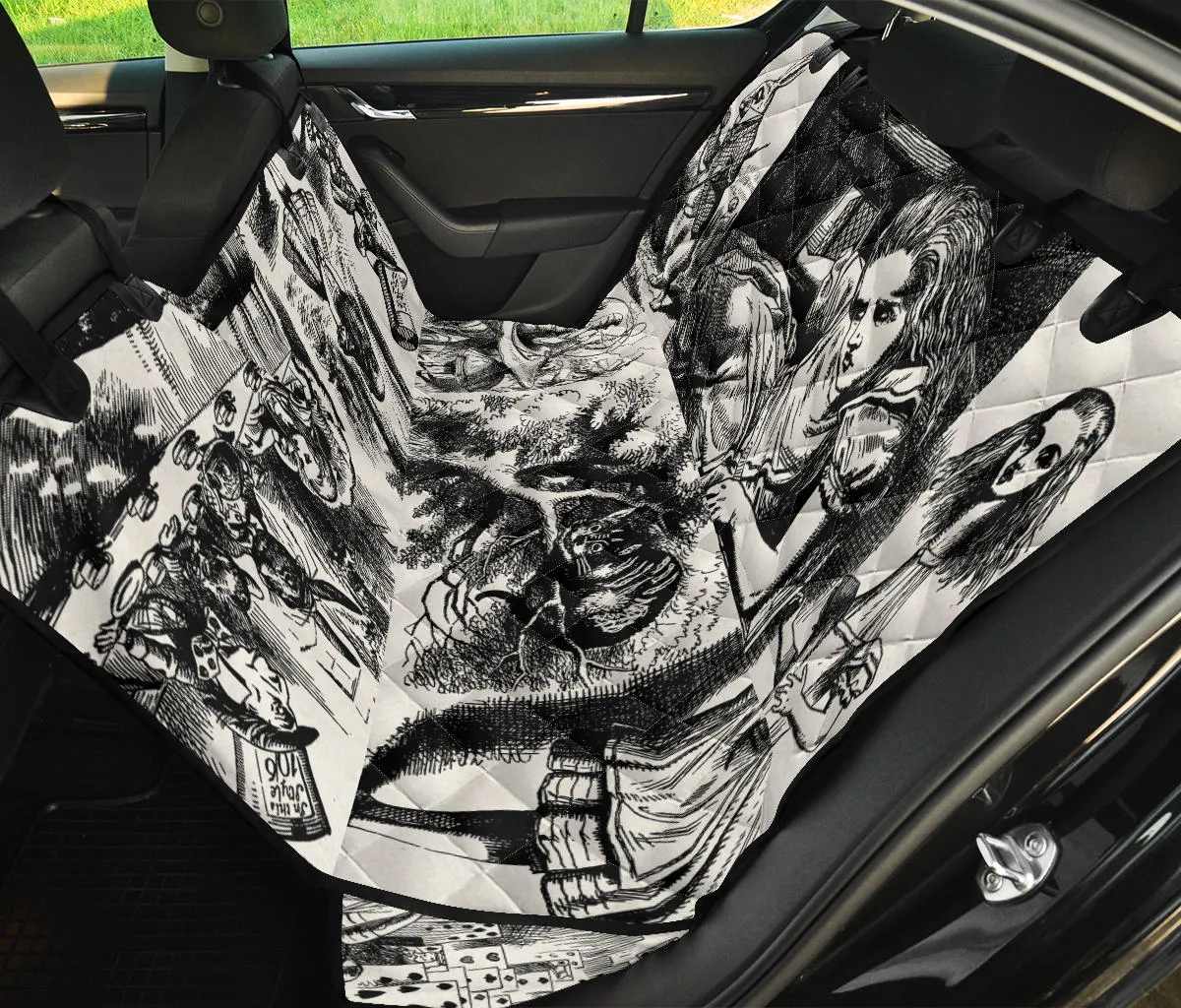 Vintage Alice Dark Pet Seat Cover for Car