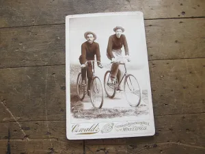 Vintage Cabinet Card Photo of Gentleman on Bicycles