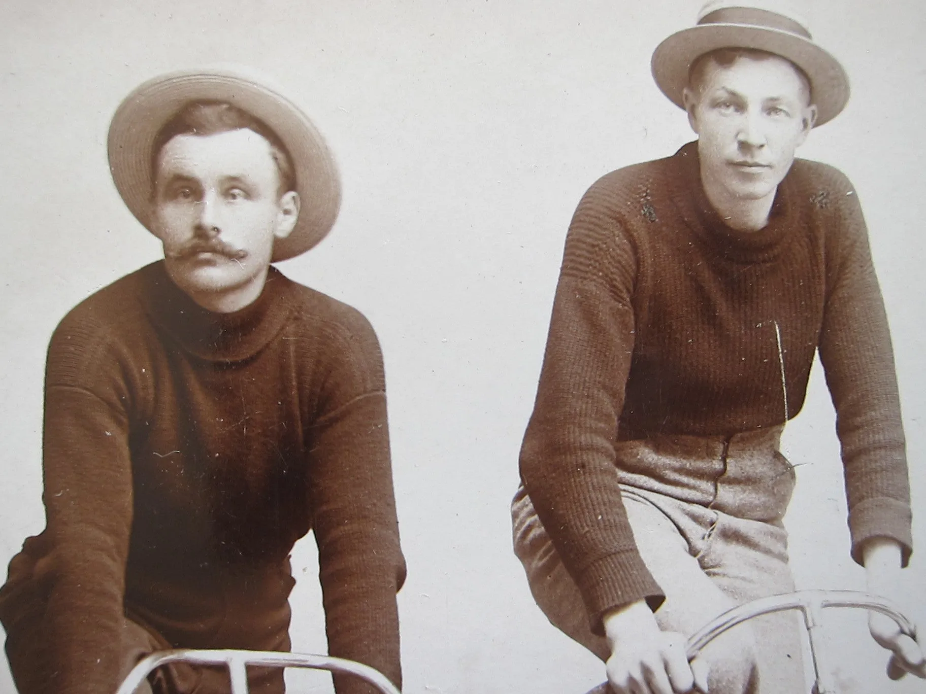 Vintage Cabinet Card Photo of Gentleman on Bicycles