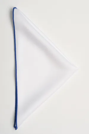 White pocket square - 115 Blue