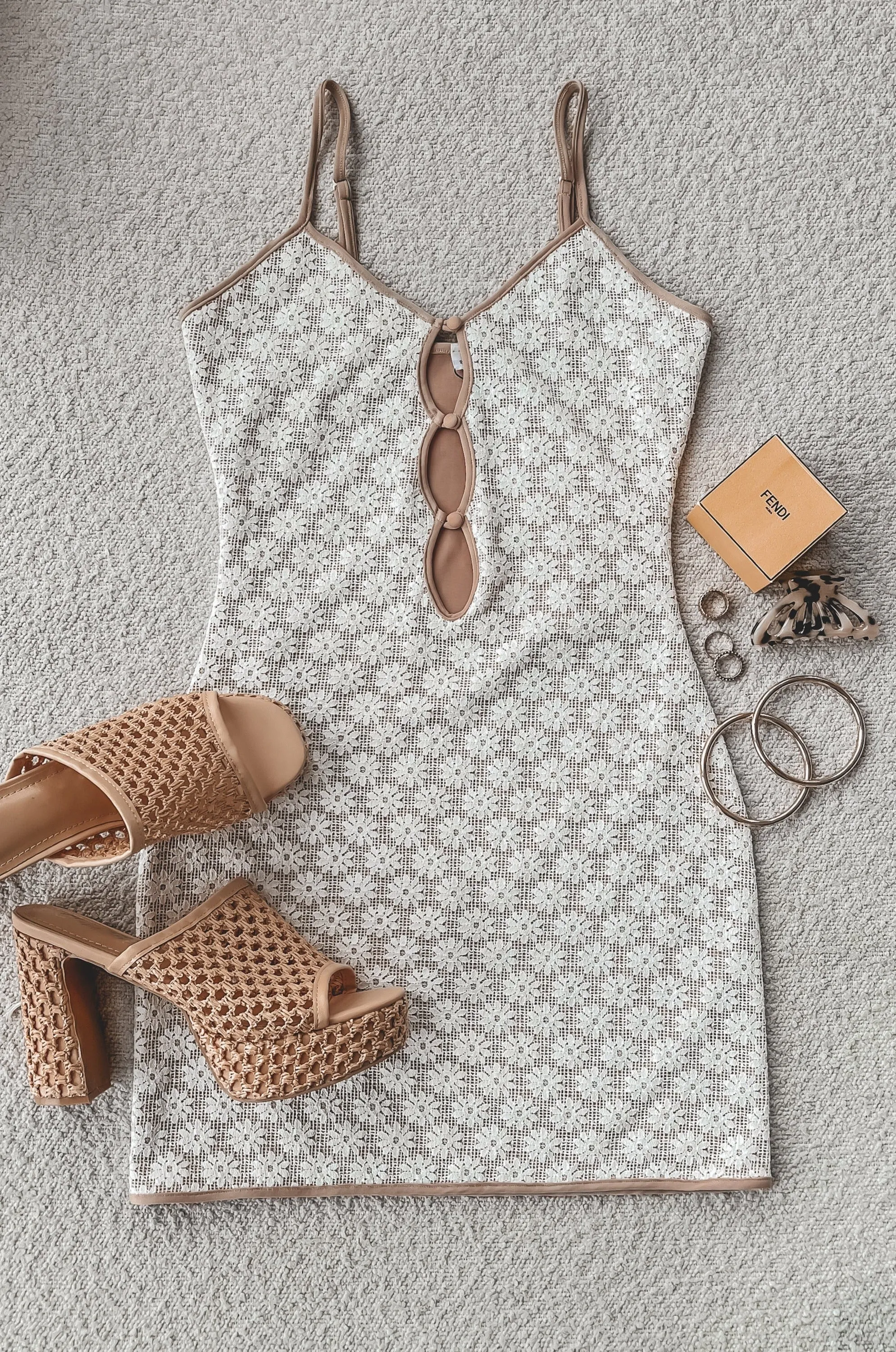 Wishing For Florals White Lace Mini Dress