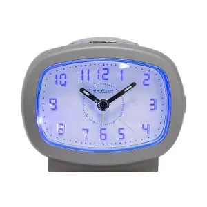 Wm.Widdop Qtz Beep Alarm Clock LED Dial/Snooze (9765S)