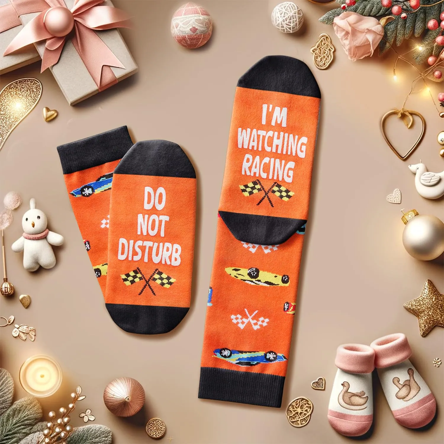 Zmart Racing Car Gifts for Men Women Teens - Gifts for Car Lovers Drag, Racing Gifts, Vintage Cool Old Race Car Socks for Men, Car Stocking Stuffers
