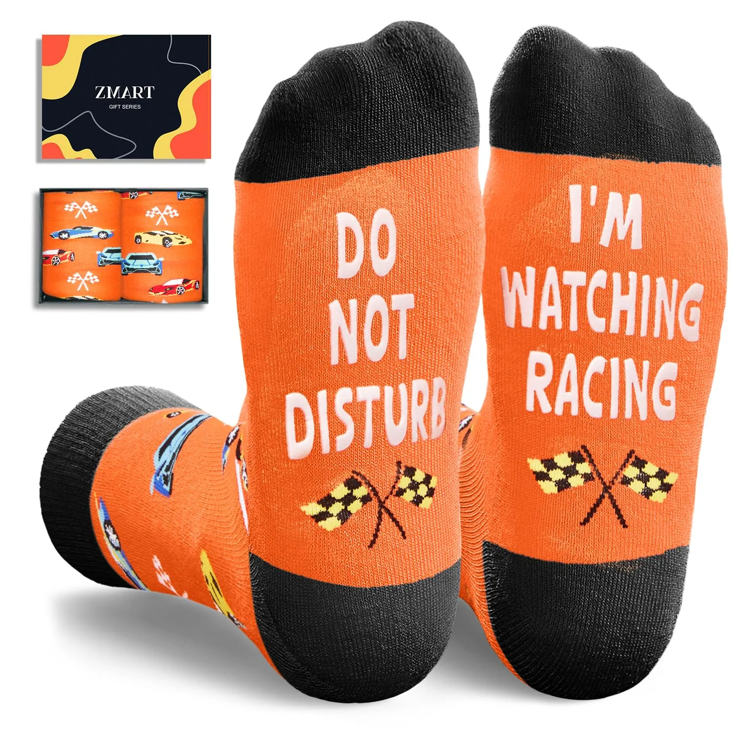 Zmart Racing Car Gifts for Men Women Teens - Gifts for Car Lovers Drag, Racing Gifts, Vintage Cool Old Race Car Socks for Men, Car Stocking Stuffers